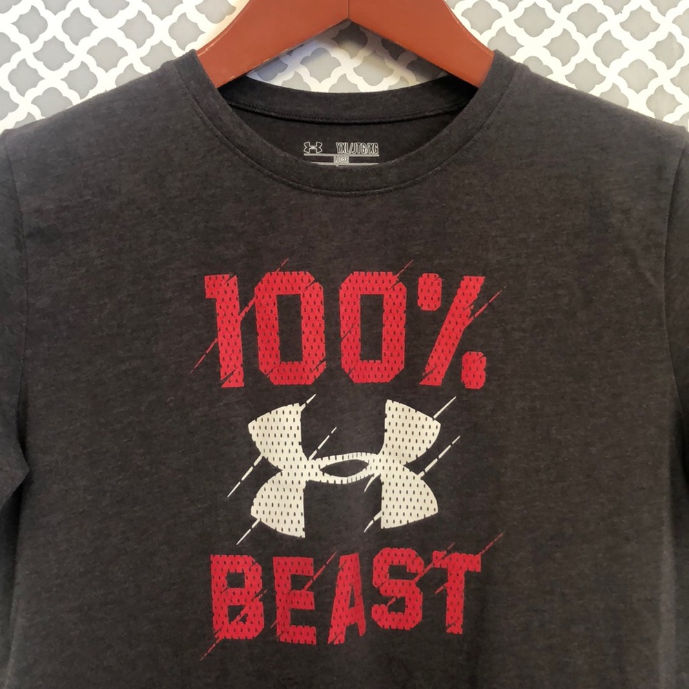 Under Armour youth 100% Beast gray‎ tee